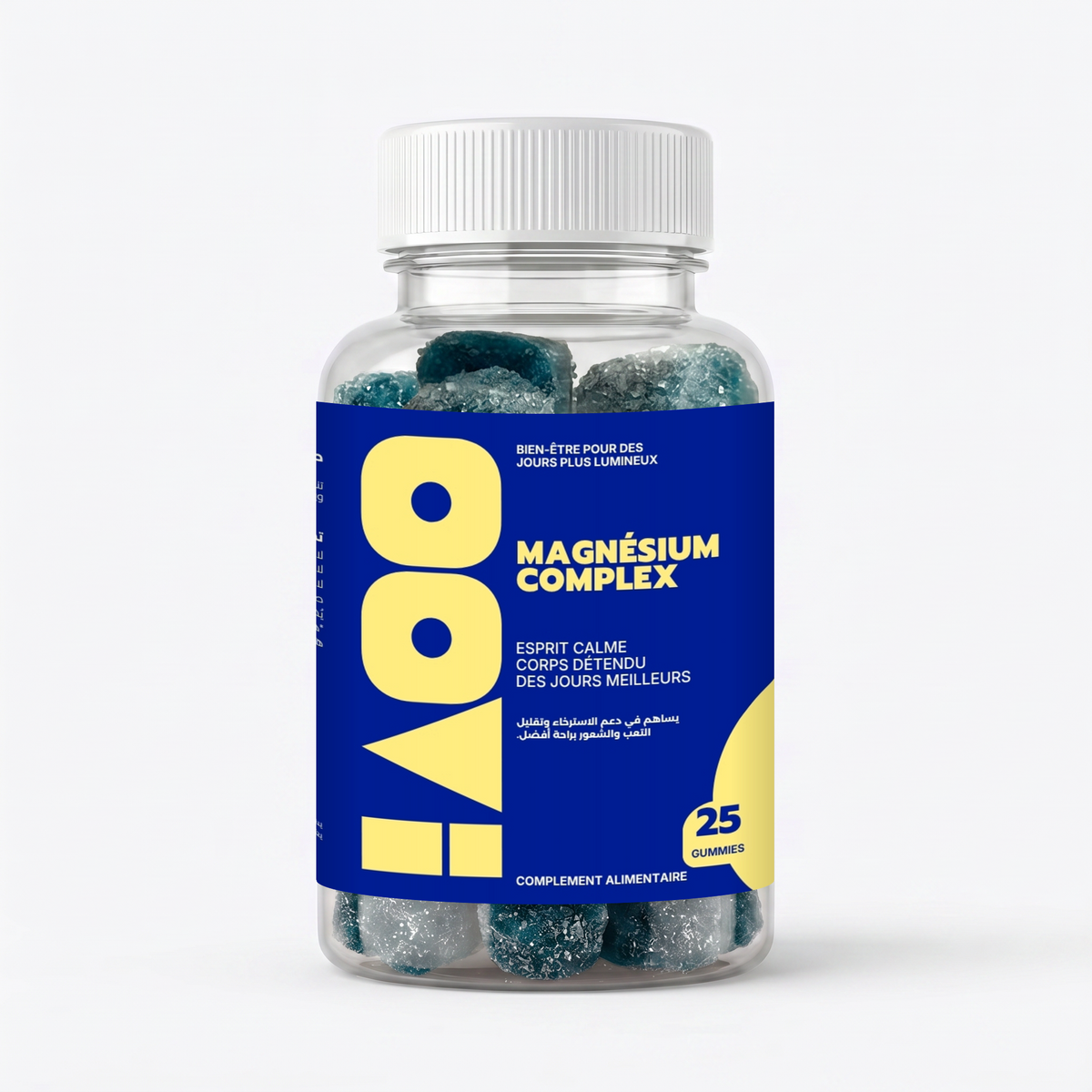 OOVI Magnésium Complex – flacon de 25 gummies, vue de face